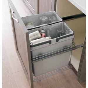 Waste Bin Kit 21" — Double 32Q with Lid