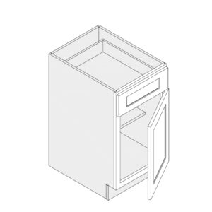 Base Cabinet — 12", 15", 18" & 21" Wide, One Drawer, One Door
