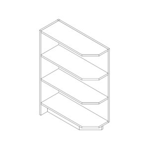 Base End Shelf — 9" Wide, Three Shelves
