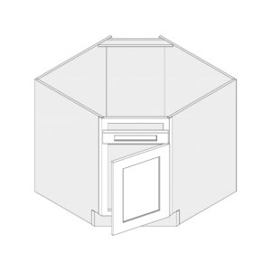 Corner Sink Base — 36" Wide, One Tip Out, One Door