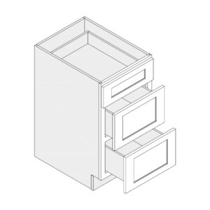 Drawer Base — 12" to 36" Wide, Three Drawers