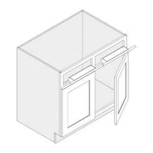 Sink Base — 30", 33" & 36" Wide, Two Tip Outs, Two Doors