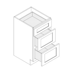 Vanity Drawer Base — 12", 15", 18" & 21" Wide, Three Drawers