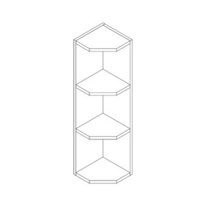 Wall End Shelf — 9" Wide, Three Shelves