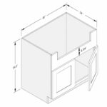Farmhouse Sink Base 36" wide × 24" deep × 34.5" high, with 5 1/4" sink opening