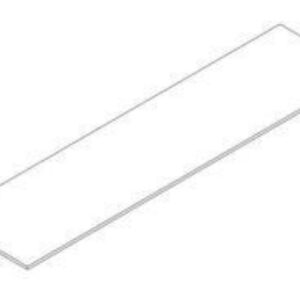 Isometric line drawing of a 3/4 inch thick panel, 24 inch deep by 96 inch high