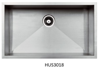 Kitchen Sink — Handmade Single Bowl Undermount Sink — 30"W × 10"H × 18"D