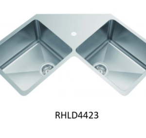 Kitchen Sink — Low Divide Double Bowl Undermount Sink — 44¼"W × 10"H × 23½"D
