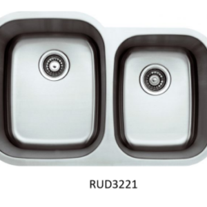 Kitchen Sink — Radius Double Bowl Undermount Sink — 32¾"W × 9"H × 20½"D